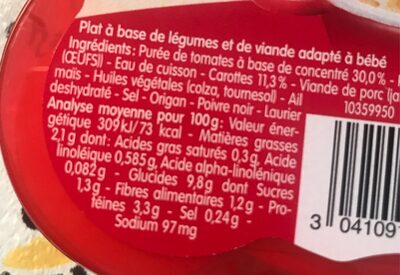 BLEDINA- Blédichef Pâtes étoiles sauce tomate et jambon dès 15 mois