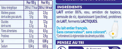 NESTLE-  Bébé P'tit Brassé Laitage Nature sans sucres ajoutés - dès 6 mois - 4 x 90g