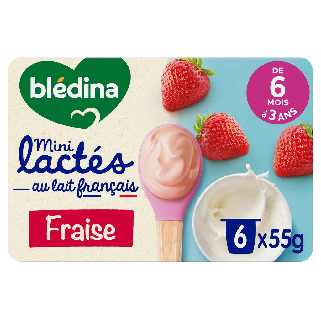BLEDINA- Mini lactés fraise dès 6 mois