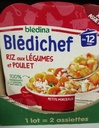 BLEDINA- Blédichef - Riz aux Légumes et Poulet 12 mois
