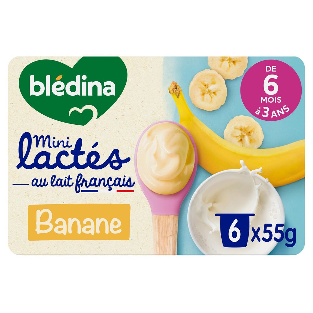BLEDINA- Mini Lactés Banane dès 6 mois