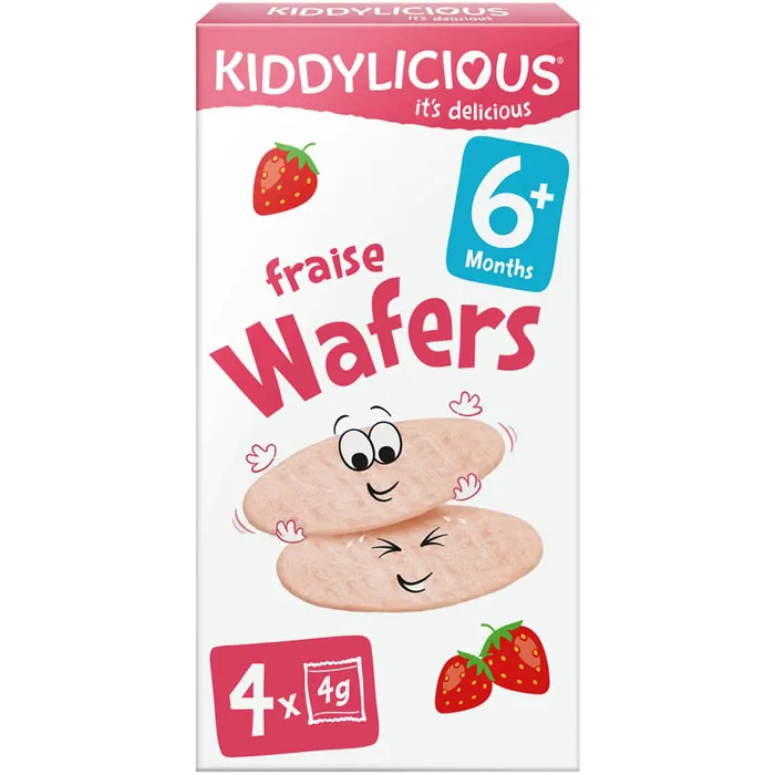 Kiddylicious Wafers Fraise Dès 6 Mois I Sans Gluten & Sans Lait | 128g