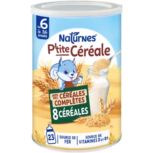 NESTLE-  P'tite Céréale aux céréales complètes 8 céréales- dès 6 mois - Boîte de 415g