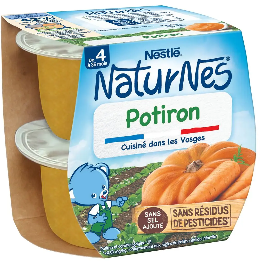 [HB-0000396] NESTLE-  Naturnes Potiron -Dès 4/6 mois - 2x130g