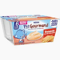 NESTLE-  P'tit gourmand semoule au lait biscuitée dès 6 mois