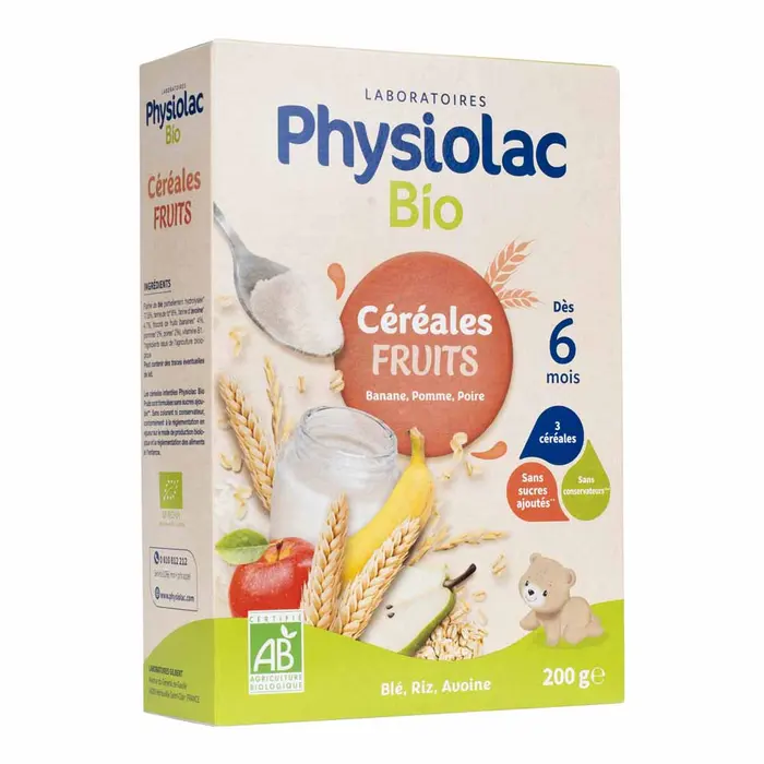[HB-0000494] PHYSIOLAC bio céréales fruits dès 6 mois