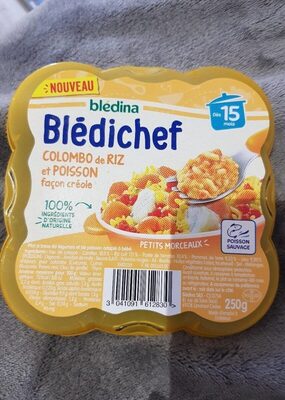 [HB-0000503] BLEDINA- Plat dès 15 mois colombo de riz et poisson façon créole Blédichef