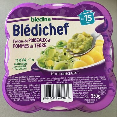 BLEDINA- Plat dès 15 mois fondue de poireaux et pommes de terre Blédichef