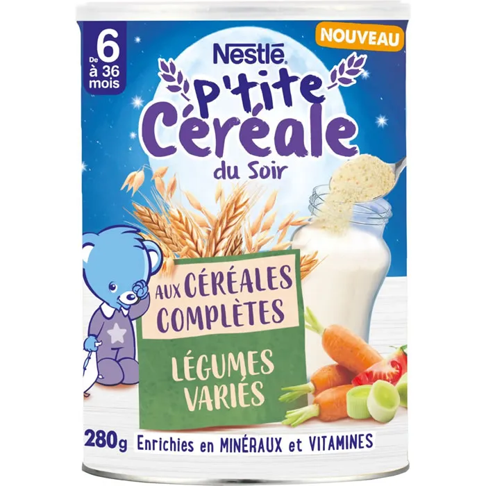 [HB-0000544] Nestlé P'TITE CEREALE DU SOIR LEGUMES VARIES dès 6 mois
