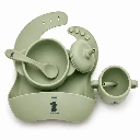 Set repas bébé silicone – vert – Healthy Babies
