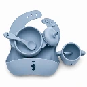 Set repas bébé silicone – Bleu – Healthy Babies