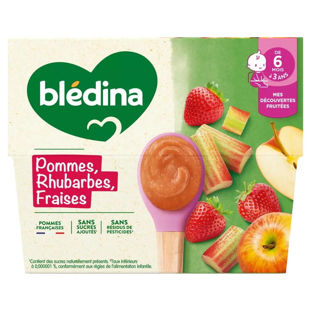 [HB-0000579] BLEDINA- Pommes, Rhubarbes, Fraises dès 6 mois