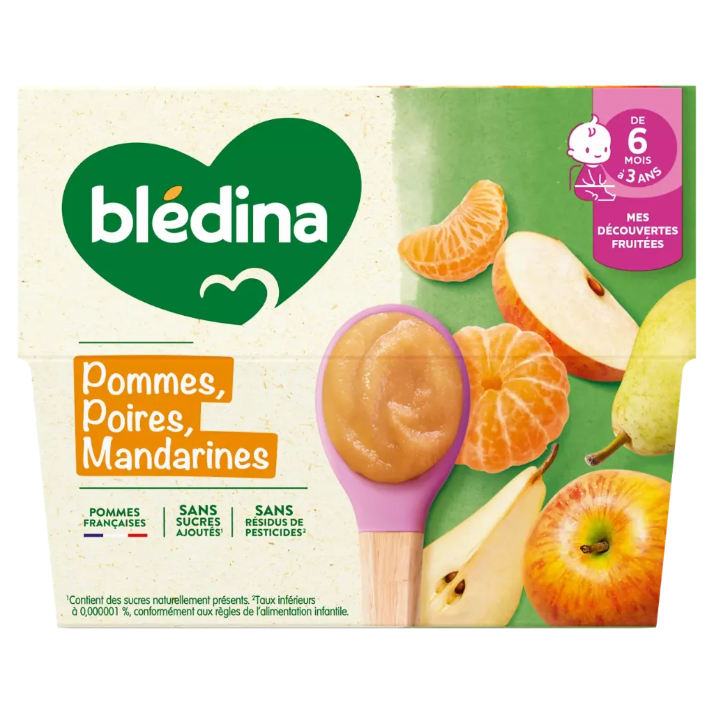 BLEDINA- Pommes, Poires, Mandarines dès 6 mois