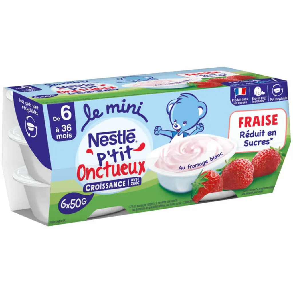 Nestlé- P'tit onctueux croissance mini fraise dès 6 mois