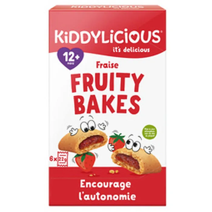 Kiddylicious Fruity Bakes Fraise | dès 12 mois | Fourrés à la purée de fruits