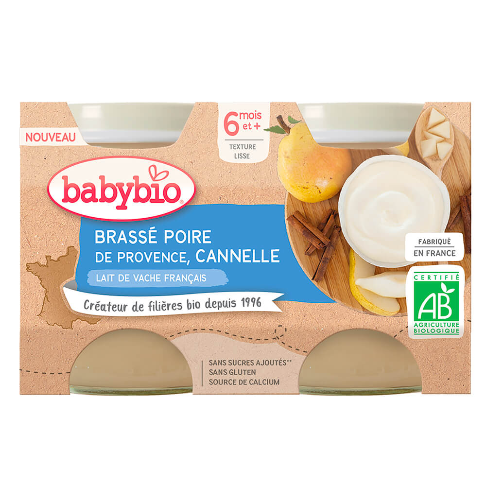 BABYBIO BRASSE POIRE CANNELLE 2X130