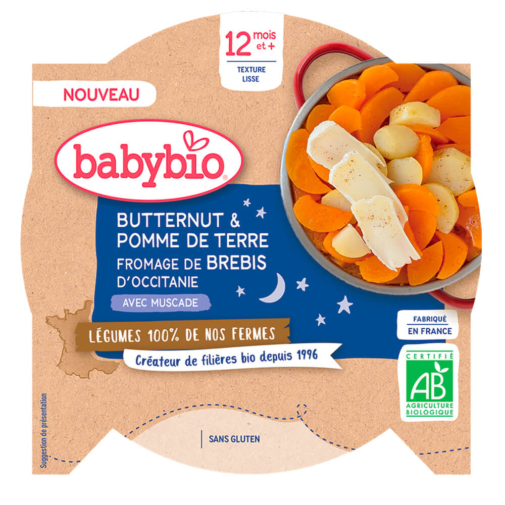 [HB-0000628] Babybio - Repas soir butternut & pomme de terre fromage de brebis muscade dès 12 mois